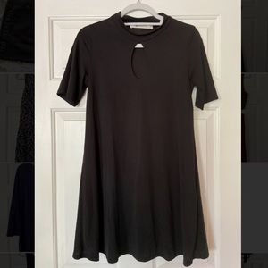 Black mini dress, chest cut out